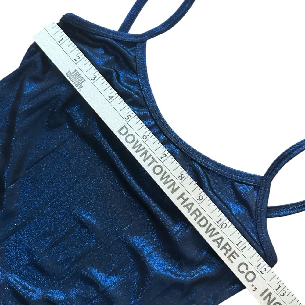 BKE Boutique Tank Dress Camisole Shimmering Midnight Blue Size M in EUC